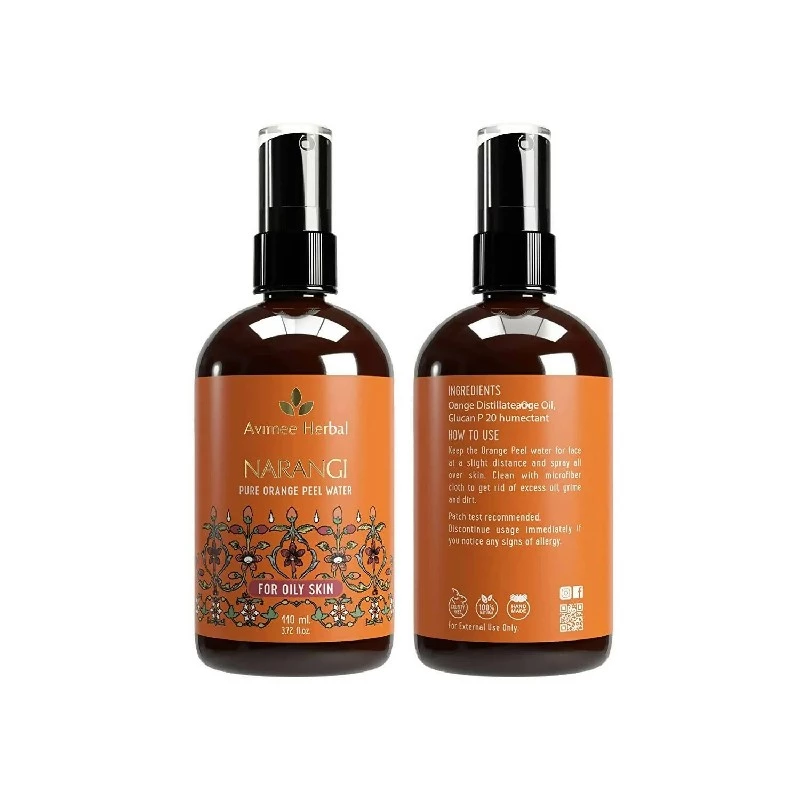 Avimee Herbal Narangi Pure Orange Peel Water For Oily Skin, 110 ml-2.webp
